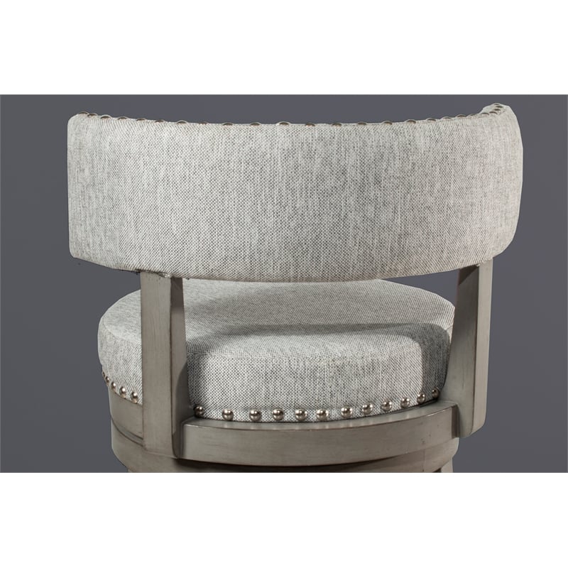 Home Square Swivel Bar Height Stool Antique Gray - Set of 3