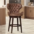 Home Square Swivel Counter Height Stool Chocolate - Set of 2