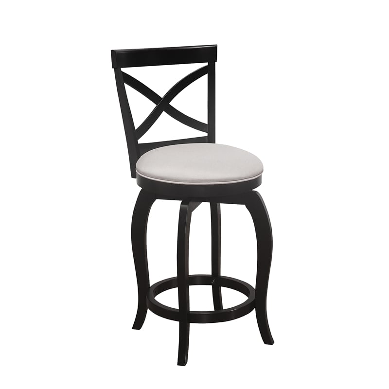 Home Square Swivel Counter Height Stool in Black - Set of 3