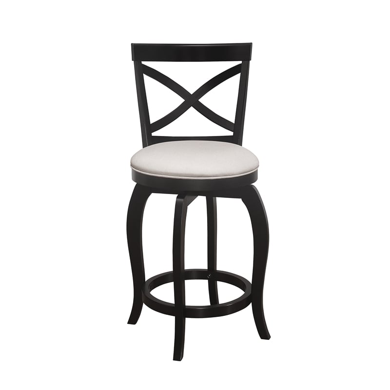 Home Square Swivel Counter Height Stool in Black - Set of 3