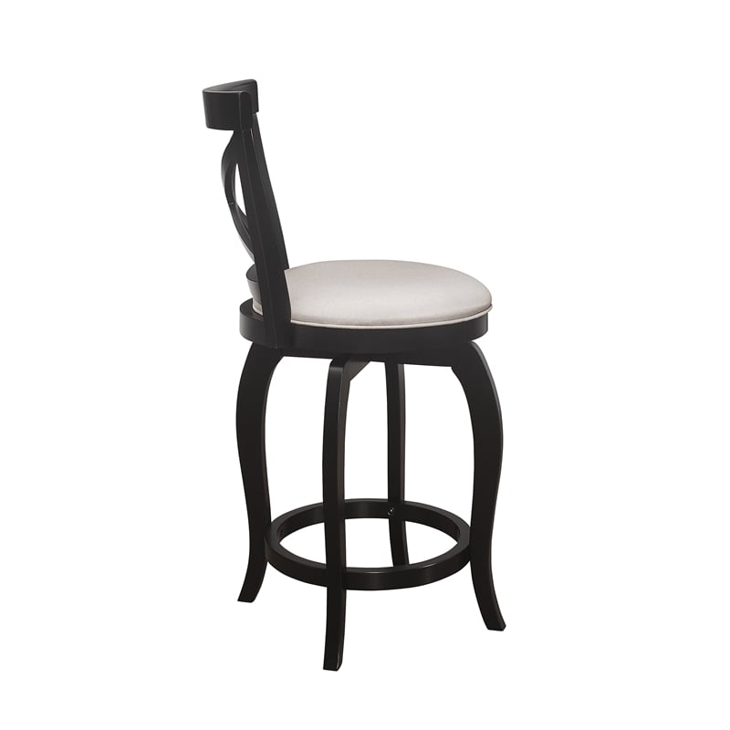 Home Square Swivel Counter Height Stool in Black - Set of 3