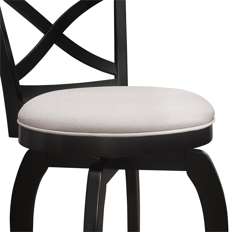 Home Square Swivel Counter Height Stool in Black - Set of 3