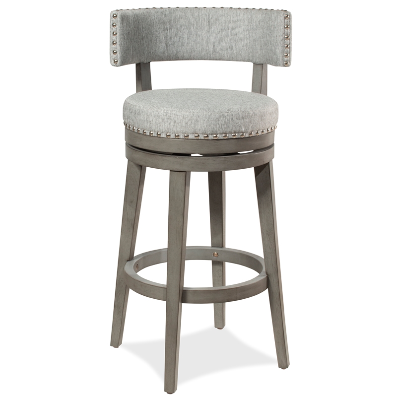 Home Square Swivel Bar Height Stool Antique Gray - Set of 2