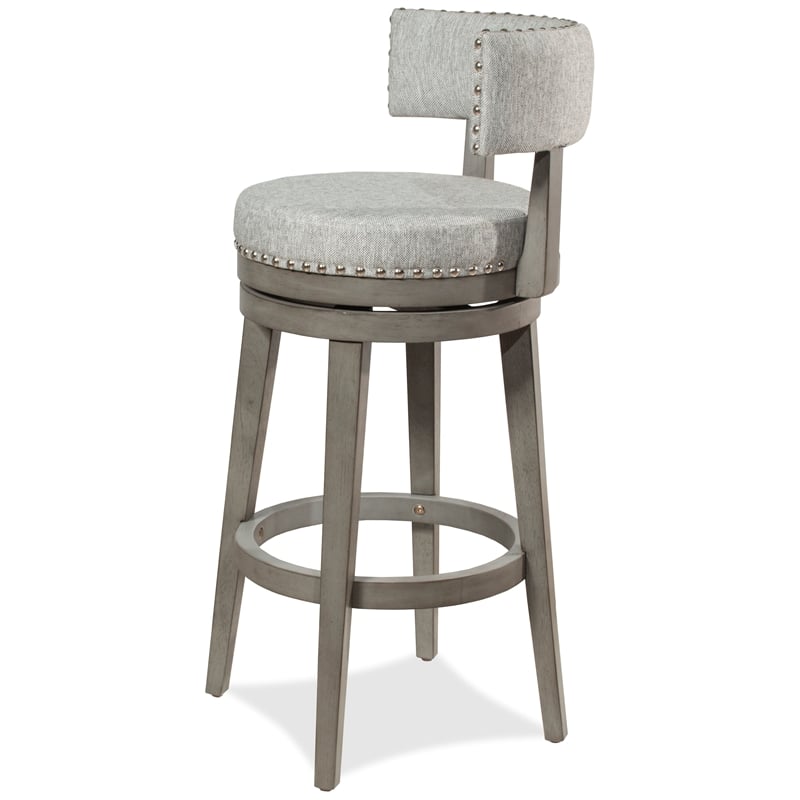 Home Square Swivel Bar Height Stool Antique Gray - Set of 2