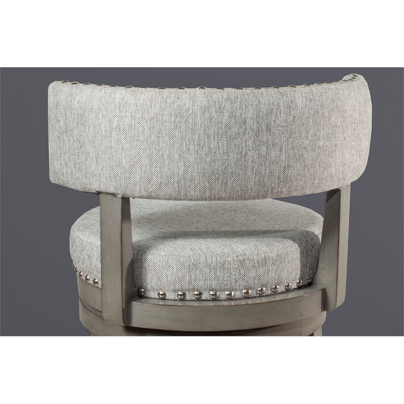 Home Square Swivel Bar Height Stool Antique Gray - Set of 2