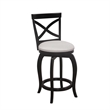 Home Square Swivel Counter Height Stool in Black - Set of 2
