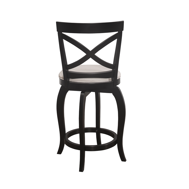 Home Square Swivel Counter Height Stool in Black - Set of 2