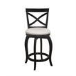 Home Square Swivel Counter Height Stool in Black - Set of 2