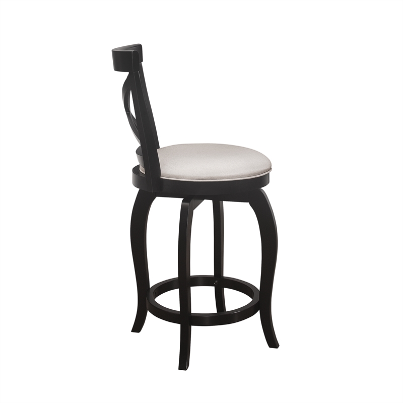 Home Square Swivel Counter Height Stool in Black - Set of 2