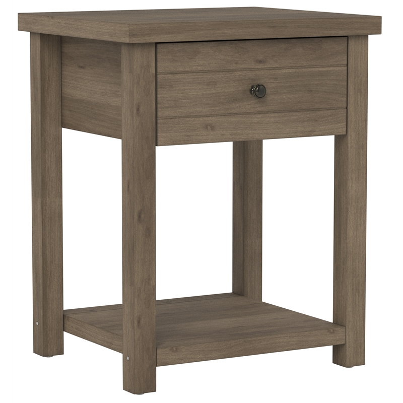 Home Square Wood Accent Table in Knotty Gray Oak - Set of 2