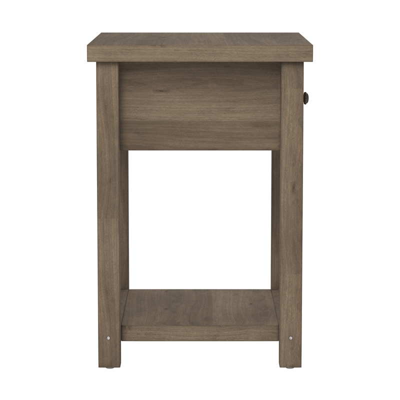Home Square Wood Accent Table in Knotty Gray Oak - Set of 2
