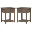 Home Square Wood Accent Table in Knotty Gray Oak - Set of 2
