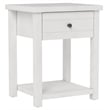 Home Square Wood Accent Table in Matte White - Set of 2