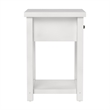 Home Square Wood Accent Table in Matte White - Set of 2