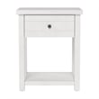 Home Square Wood Accent Table in Matte White - Set of 2