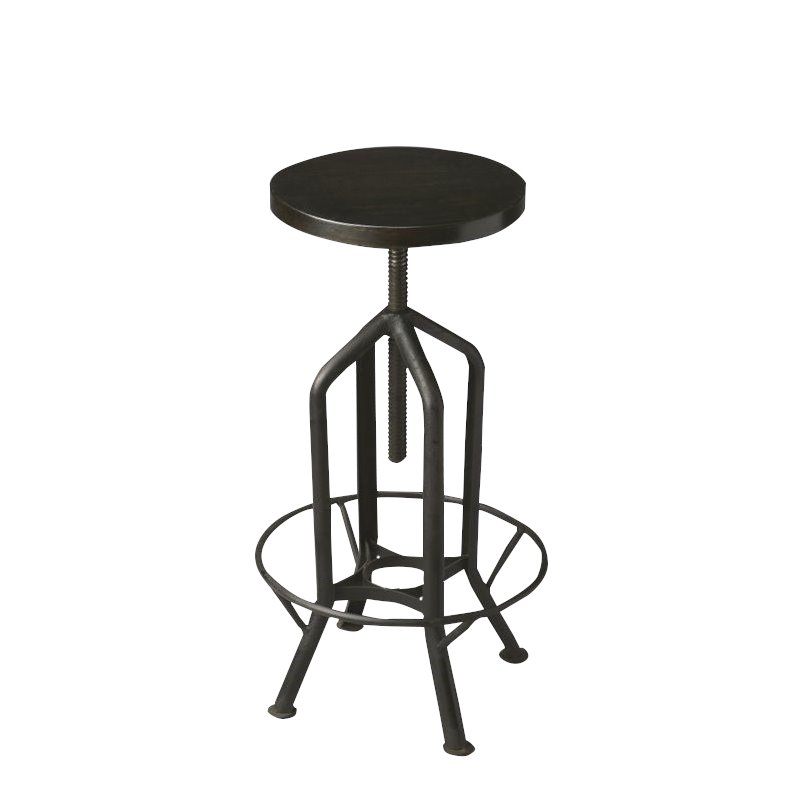 Home Square Adjustable Bar Stool in Black - Set of 3