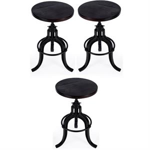 home square industrial chic adjustable bar stool in dark brown