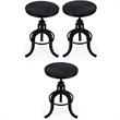 Home Square Industrial Chic Adjustable Bar Stool in Dark Brown - Set of 3
