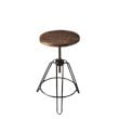 Home Square Industrial Chic Adjustable Bar Stool in Brown - Set of 3