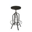 Home Square Adjustable Bar Stool in Black - Set of 2