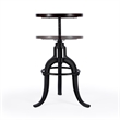 Home Square Industrial Chic Adjustable Bar Stool in Dark Brown - Set of 2