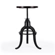 Home Square Industrial Chic Adjustable Bar Stool in Dark Brown - Set of 2