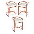 Home Square Rose Gold & White Faux Leather Counter Stool - Set of 3