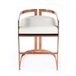 Home Square Rose Gold & White Faux Leather Counter Stool - Set of 2