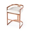 Home Square Rose Gold & White Faux Leather Counter Stool - Set of 2