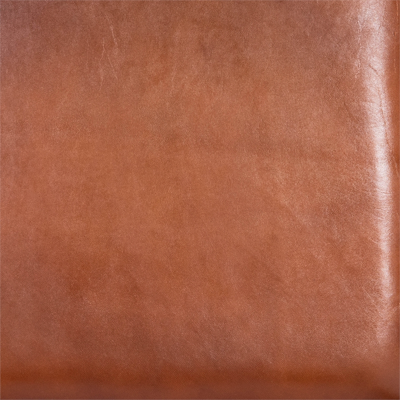 Home Square Leather & Metal Counter Stool in Brown - Set of 2