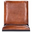 Home Square Leather & Metal Bar Stool in Brown - Set of 3
