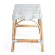 Home Square Twilight Blue & White Rattan Counter Stool - Set of 3