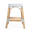 Home Square Twilight Blue & White Rattan Counter Stool - Set of 3