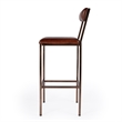 Home Square Iron and Leather Cushioned Bar Stool - Set of 3