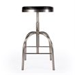 Home Square Leather Adjustable Bar Stool in Black - Set of 3