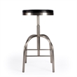 Home Square Leather Adjustable Bar Stool in Black - Set of 3