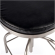 Home Square Leather Adjustable Bar Stool in Black - Set of 3
