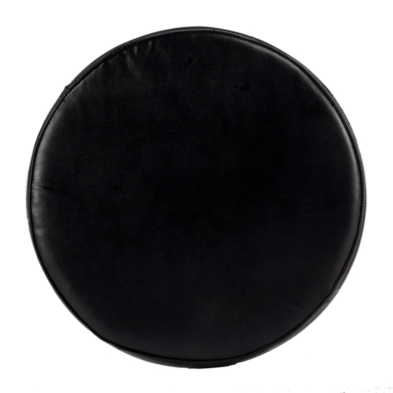 Home Square Leather Adjustable Bar Stool in Black - Set of 3