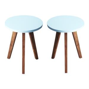 Home Square 20&quotH Contemporary End Table in Multi-Color - Set of 2