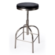 Home Square Black Leather Adjustable Bar Stool - Set of 2