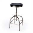 Home Square Black Leather Adjustable Bar Stool - Set of 2