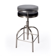 Home Square Black Leather Adjustable Bar Stool - Set of 2
