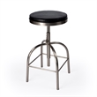 Home Square Black Leather Adjustable Bar Stool - Set of 2