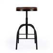 Home Square Brown Leather Adjustable Bar Stool - Set of 2
