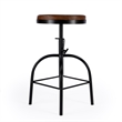 Home Square Brown Leather Adjustable Bar Stool - Set of 2