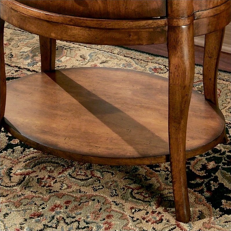 Home Square Transitions Oval Wood End Table in Umber - Set of 2