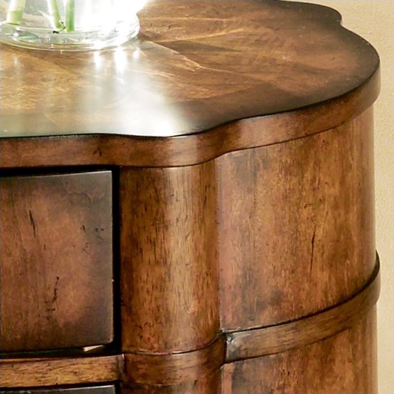 Home Square Transitions Oval Wood End Table in Umber - Set of 2