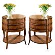 Home Square Transitions Oval Wood End Table in Umber - Set of 2
