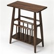 Home Square Magazine Rack End Table in Dark Brown - Set of 2