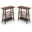 Home Square Magazine Rack End Table in Dark Brown - Set of 2